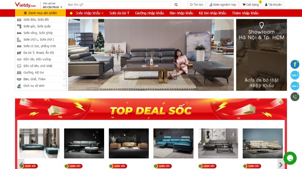 Thiết kế web bán hàng nội thất tại Hà Nội